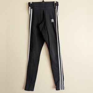 adidas Black Leggings with White Stripes